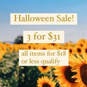 HALLOWEEN SALE! ADD 3 items (listed at $18 or less) to a bundle for $31